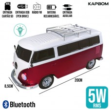 Caixa de Som Bluetooth Kombi WS-266 Kapbom - Bordô